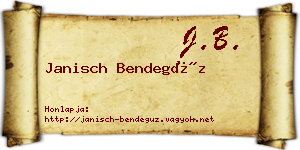 Janisch Bendegúz névjegykártya