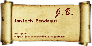 Janisch Bendegúz névjegykártya